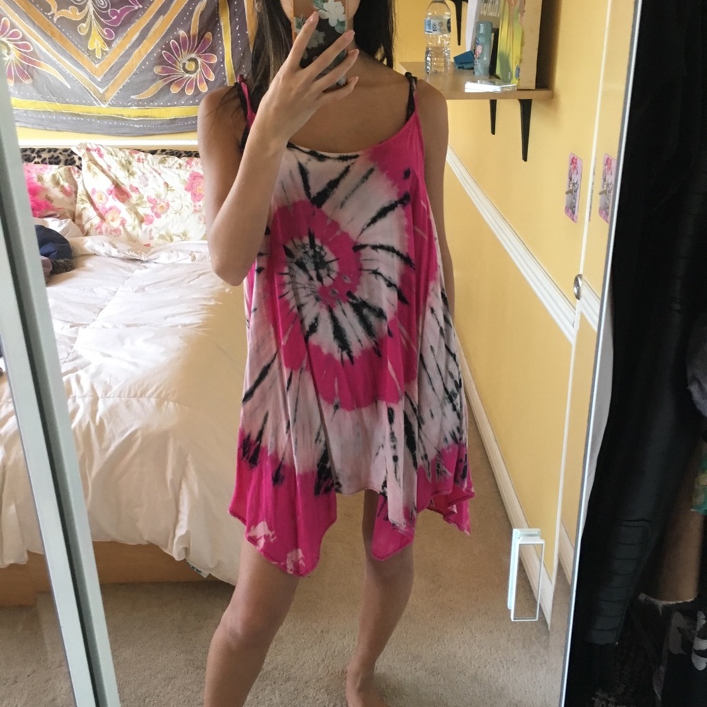 Pink tie dye dress